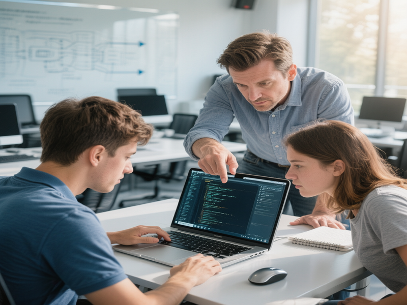 Students learning through live projects at Floating Minds Institute — the Best IT Training Institute in Hadapsar.