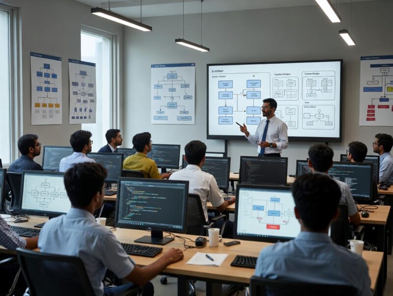 Students learning system design basics at the Best software Training Institute in Hadapsar
