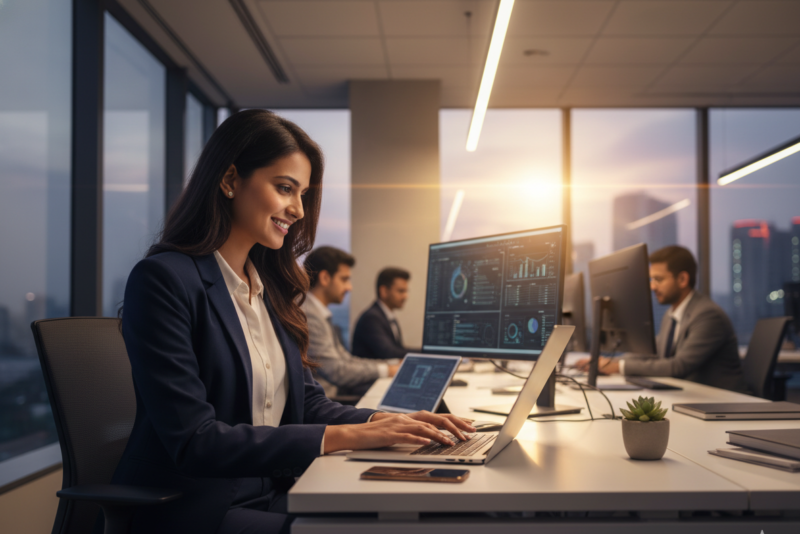 IT professional achieving success after training at the Best IT Training Institute in Hadapsar