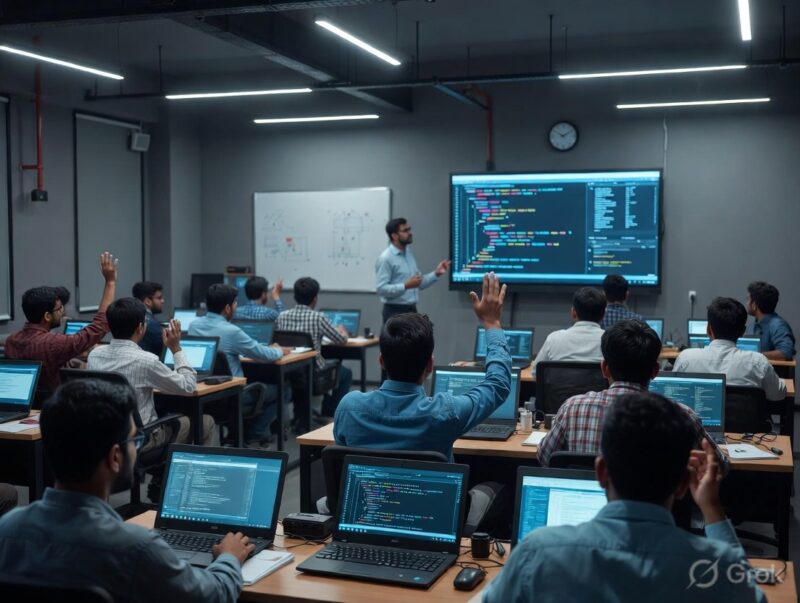 Students learning programming skills at the Best IT Training Institute in Hadapsar