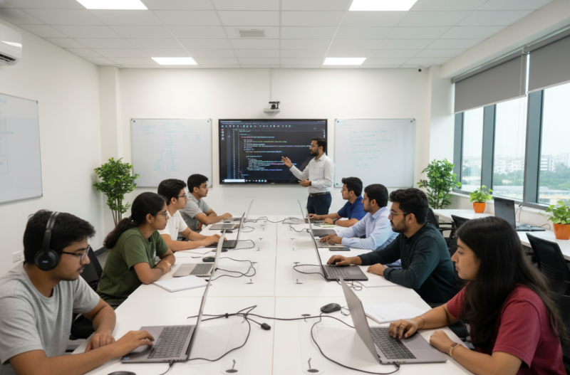 Students attending practical sessions at the Best IT Training Institute in Hadapsar