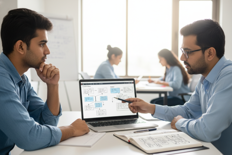 Student receiving career guidance at the Best software Training Institute in Hadapsar