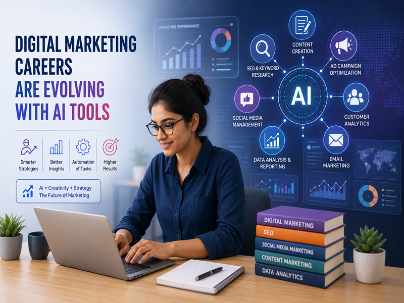 Digital marketer using AI tools for SEO, content, advertising, and data analysis