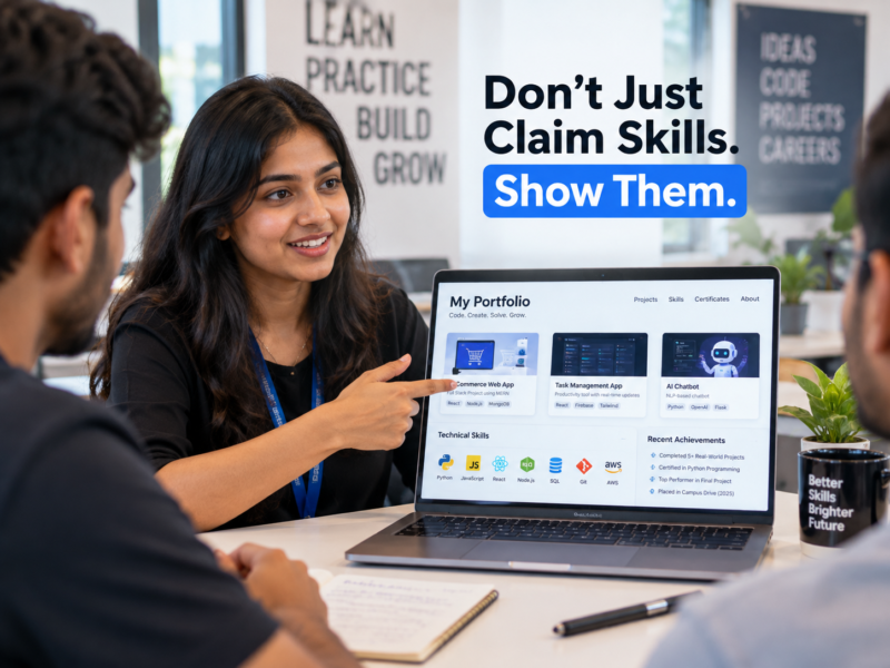 IT student building digital proof of skills at the Best IT Training Institute in Hadapsar