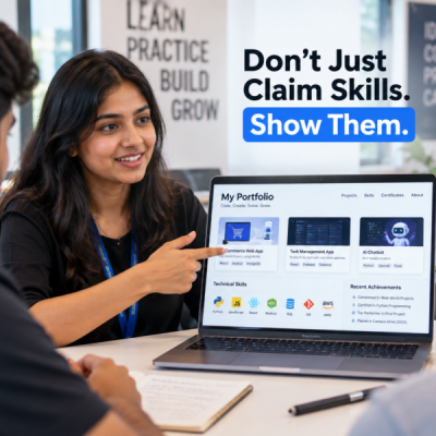 IT student building digital proof of skills at the Best IT Training Institute in Hadapsar