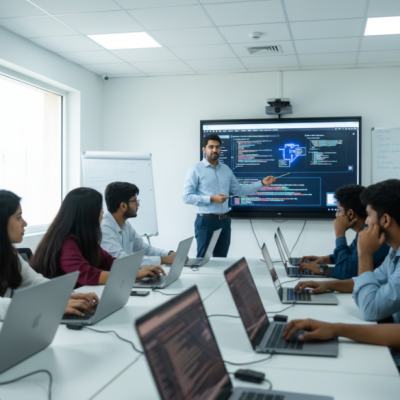 Students learning programming at the Best IT Training Institute in Hadapsar