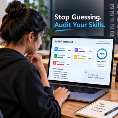 IT student performing a skill audit at the Best software Training Institute in Hadapsar