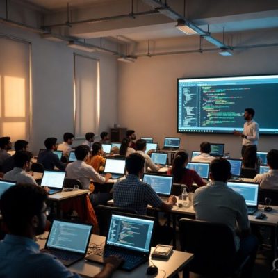 Students learning programming at the Best software training institute in hadapsar